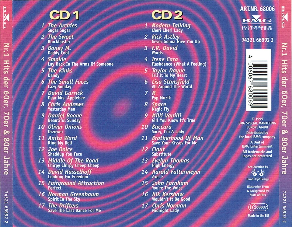 (2CD's) Nr.1 Hits der 60er, 70er & 80er Jahre - The Sweet, The Archies, Baccara - Bild 2 von 2