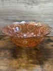 Vintage Imperial Glass Carnival Glass Marigold Punch Bowl Sawtooth Edge 14” x 7”