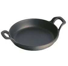 HOT SELLING Staub Cast Iron 4.5-inch, Round, Mini Gratin Baking Dish, Black Matt