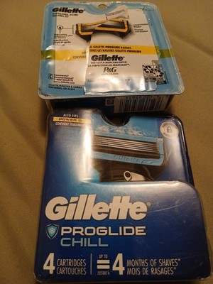   Gillette Proglide Chill Razor Blade Refills Two Boxes Of 4 Each. See Descripti