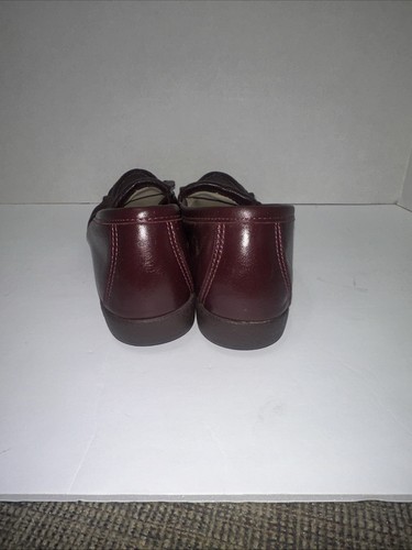 Women's 10.5 SAS Softie Tassel Kiltie Burgundy Leather Shoes Loafers Slip-On - Picture 8 of 10