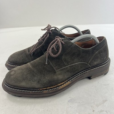 Lanvin Brown Suede Oxford Derby Lace Up Casual Shoe Made Portugal EUR 8 US 9