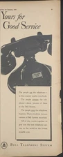 Magazine Ad* - 1939 - AT&T / Bell System - Yours for Good Service