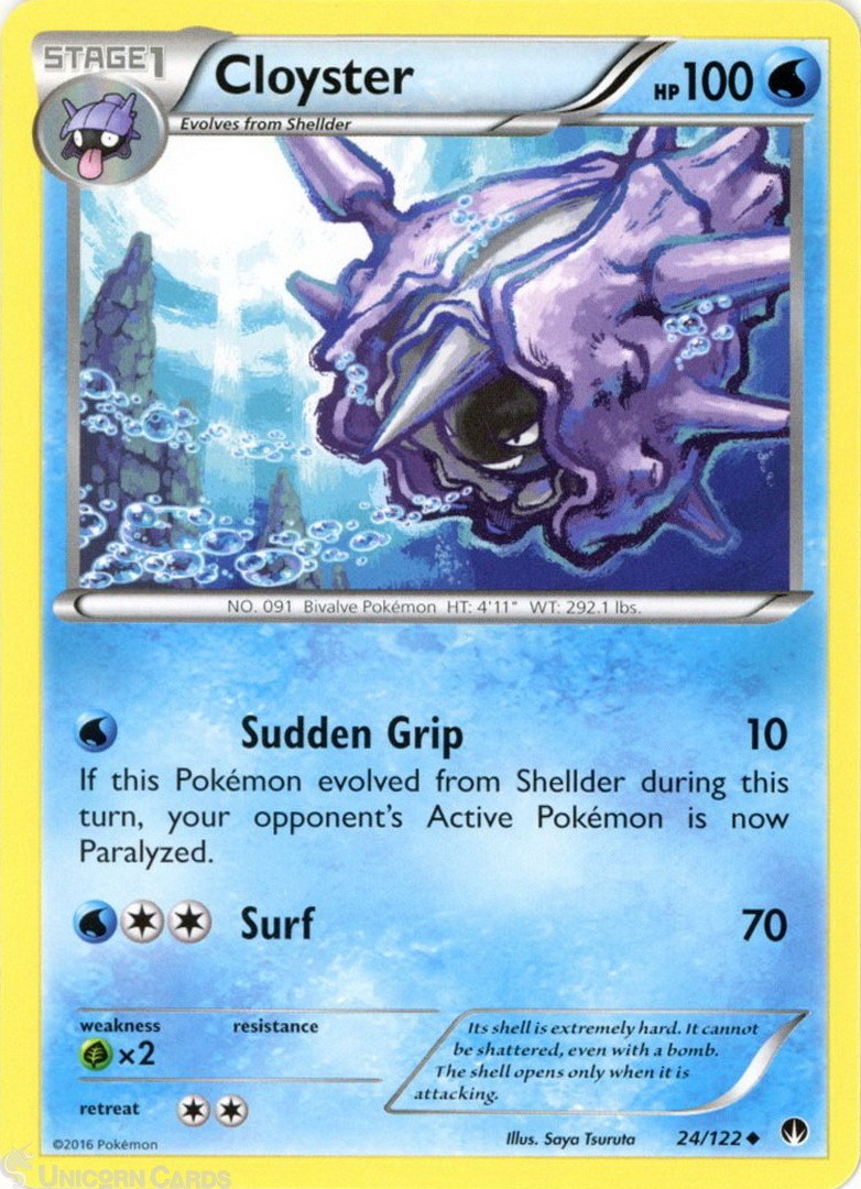 Cloyster 24/122 : Uncommon Mint/Near Mint Pokemon Card : XY09: BREAKPoint
