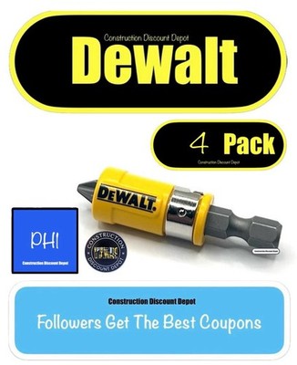 4 Pack Dewalt Maxfit Ultra Sleeve Lock Magnetic Bit Holder 2'' Phillips #1 PH1