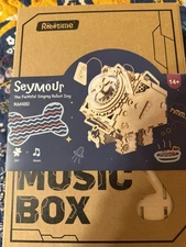 Robotime ROKR Seymour Robot Dog Music Box 3D Wooden Puzzle Kit AM480