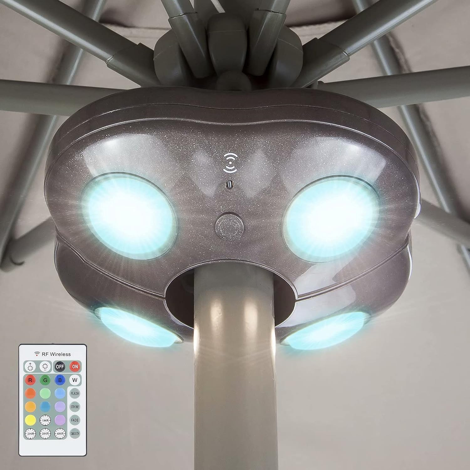 Lampada Palo Ombrellone LED RGB a Batteria con Timer e Dimmer - 1