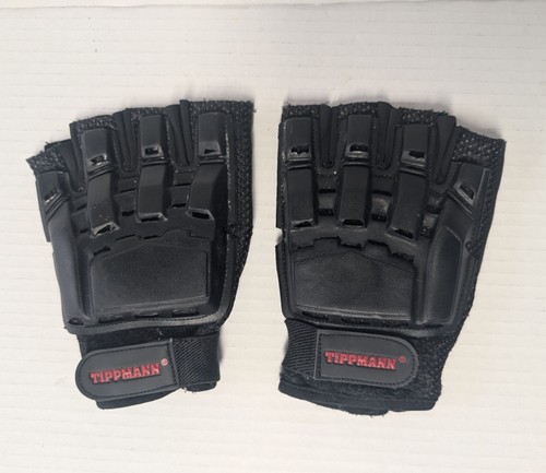 Tippmann Paintball Gloves Unisex Adult Black Half Finger Tactical Padded Grip