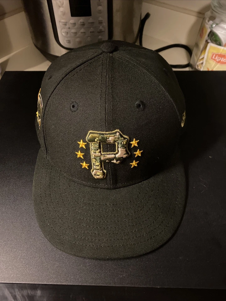 Pittsburgh Pirates MLB FITTED HAT  New Era Camo Armed Forces Day 59-FIFTY  7 1/2 - Image 2 of 4
