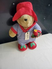 Paddington Bear Christmas Plush Toy Red Hat Pajamas Slippers Candle 12 Inch