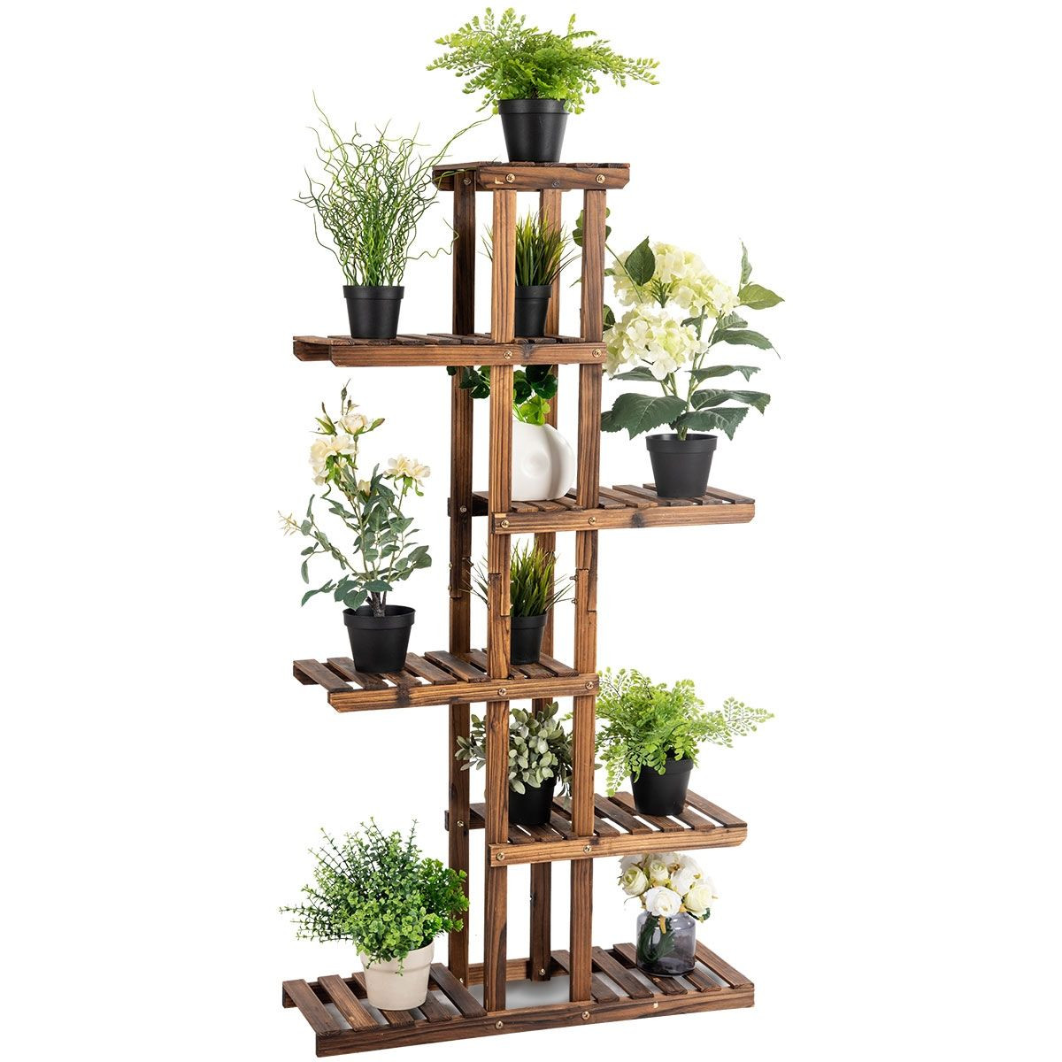 Scaffale Espositore Piante Legno Pregiato - Arredo Giardino e Interni