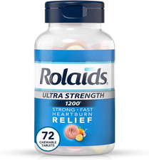 Rolaids Ultra Strength Antacid, 72 Chewable Tablets, Assorted Fruit, Ultra
