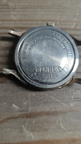 Orologio Uomo Benrus 25 Jewel 3 Stelle Autoavvolgente Polvere e Impermeabile 20 Micron Oro - Foto 3 di 5