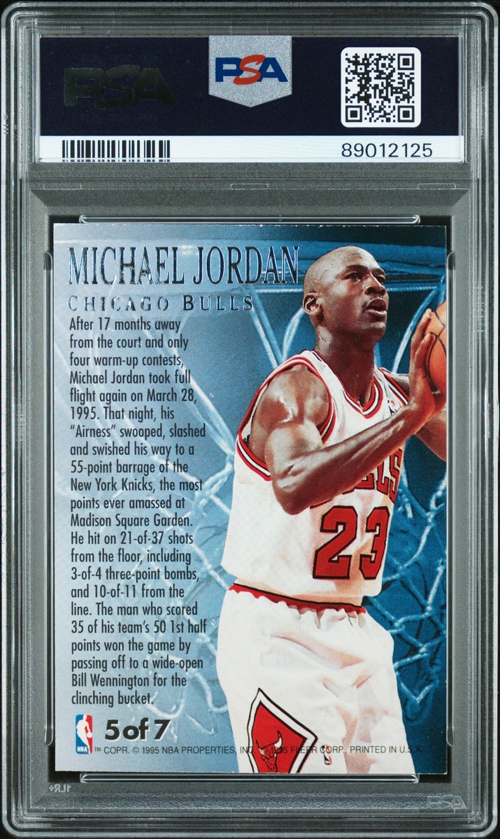 1995 ULTRA FABULOUS FIFTIES GOLD MEDALLION #5 MICHAEL JORDAN PSA 7