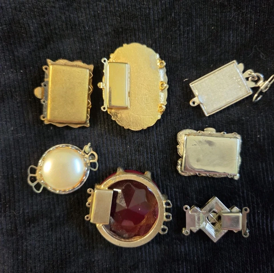 ОГРОМНАЯ винтажная стеклянная застежка лот из 7 коробок хрустальная опора ювелирные изделия слайд 2 шт. - Изображение 4 из 4