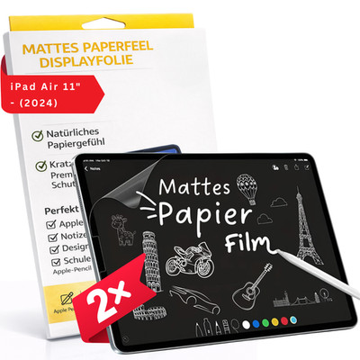 Displayschutzfolie 2x Schutzfolie Matt für iPad Paper Like Papier-Schutzfolien