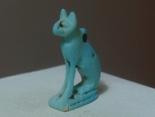 Ancient Egyptian Cat goddess - Bastet - Amulet (Faience)