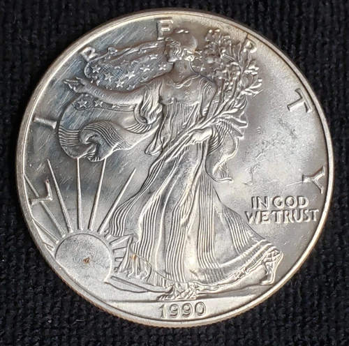 1990 American Silver Eagle 1 oz .999 Fine Silver