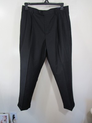 New Croft & Barrow Mens Dress Pants Size 34X29 Black Pleated Front Pockets