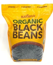 Mayorga USDA Organic Dry Black Beans Gluten-Free Non-GMO 10lb Resealable Bag