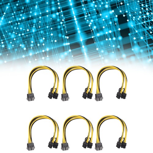 6x Power Cable PCIE 8Pin Female To 2 End Double Port 8Pin Male 18AWG GPU Pow NEW - Afbeelding 5 van 12