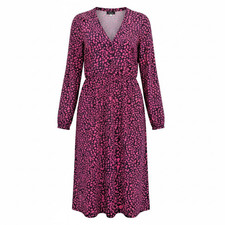 JOULES Annalise Pink Blue Leopard Print V-Neck Smock Dress UK 10 Tea Dress