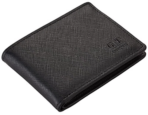 Cartera delgada para hombre minimalista de cuero ventana de identificación bolsillo frontal billetera plegable Foto 2 de 4