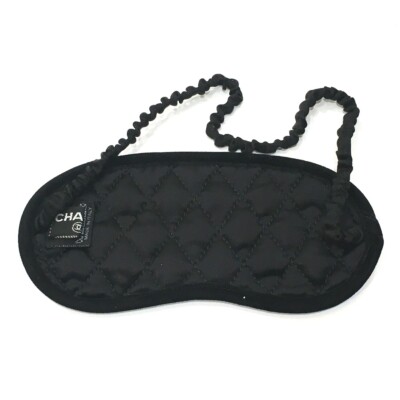 CHANEL ブラック アイマスク UNUSED CHANEL Eye mask & pouch 2-piece set face Silk Black