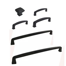 Black Bathroom Kitchen Cabinet Drawer Knobs 1 1/4" Pulls 3" 3 1/2"3 3/4" 5" 6" 7