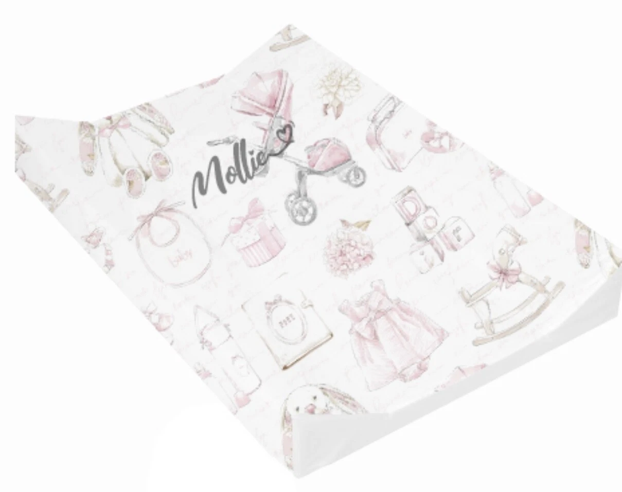 Baby Changing Mat Nursery Girls or Boys 690x440mm Can Be Personalised WEDGE MAT
Opens in a new windo