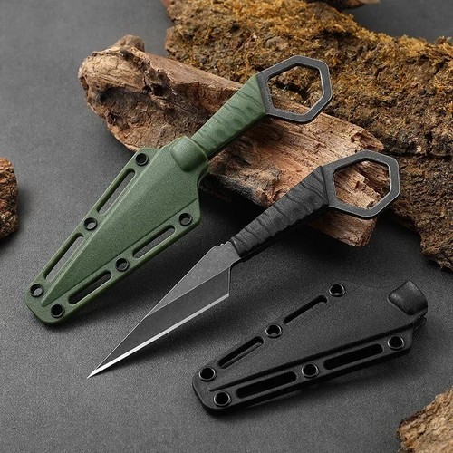 5CR13MOV Stainless Steel Sharp Small Fixed Blade Knife Camping Neck Knife - Picture 2 of 8