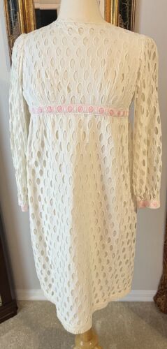 Petti Vintage 50s 60s White Pink Cut Out Baby Doll Dress Alice In Wonderland S
