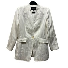 Lafayette 148 New York Womens Cloud Multi White Contrast Blazer Size 6