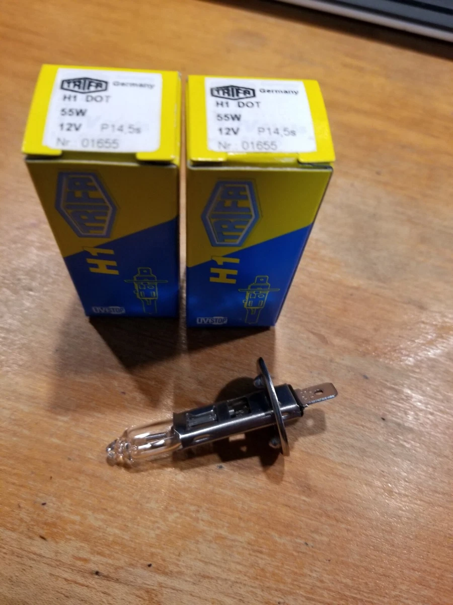 TRIFA Halogen H1 DOT 55W 12V P14,5s Nr:01665 Germany Bulbs lot of 