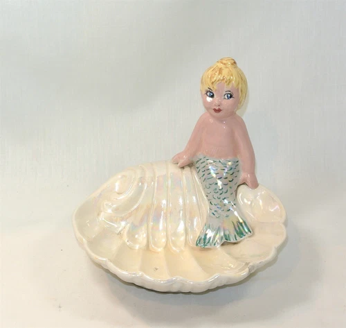 Vintage Ceramic MERMAID Soap Dish "as is"