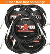 5 Pack Pig Hog PH10R 10ft Right Angle 8mm 1/4"-1/4" Inst Cable - New
