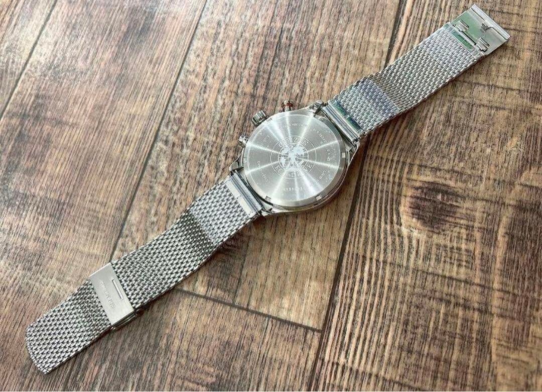 CITIZEN Eco-Driveメンズ Men's Citizen Eco-Drive Chronograph Mesh Band Watch CA7011-83L