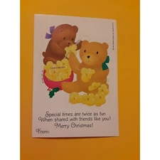 vintage Hallmark scratch and sniff popcorn teddies small sticker sheet