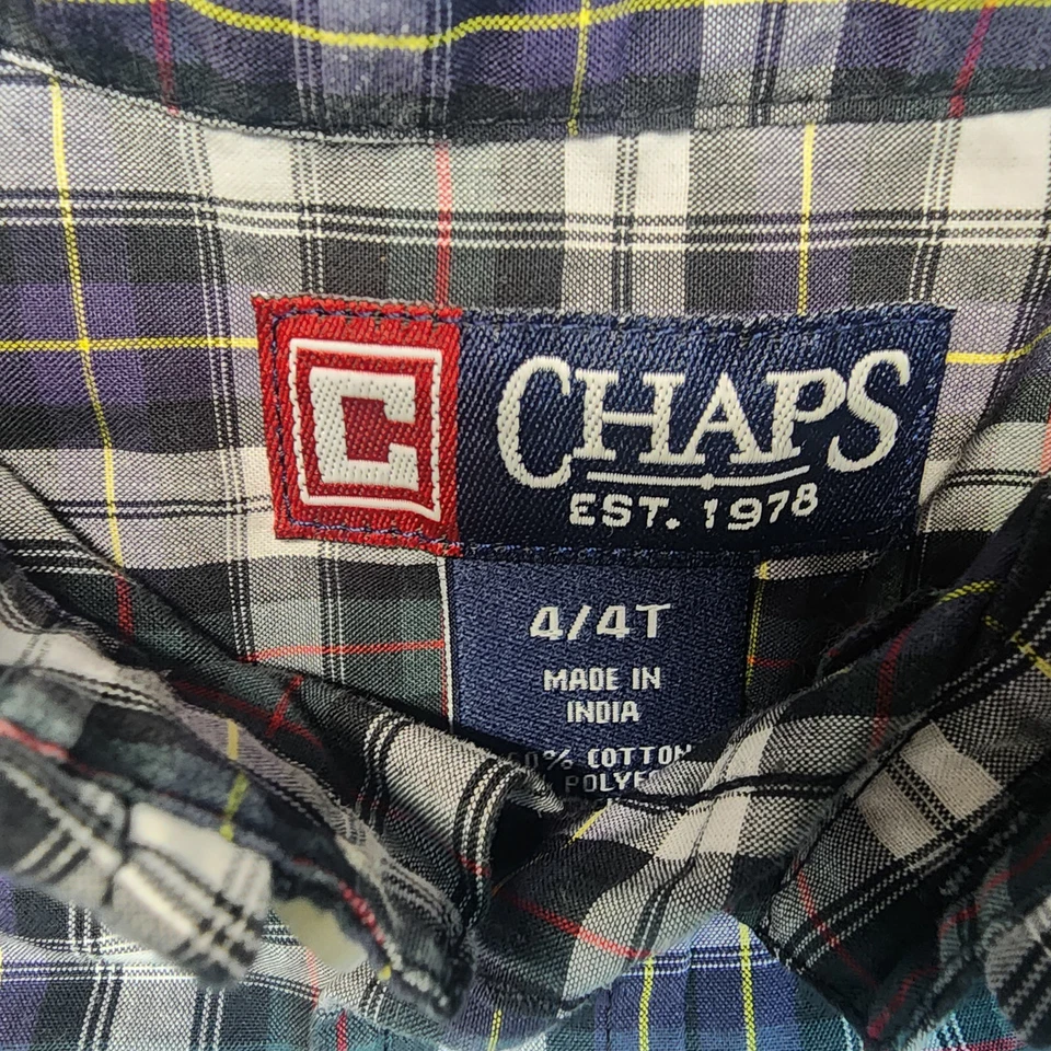 Lote de camisas de manga larga con botones talla 4T a cuadros para niños pequeños Foto 3 de 4