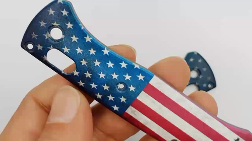 Custom Made USA Flag War Edition TC4 Grip Handle Scales for Benchmade Bugout 535 - Video 1 von 1