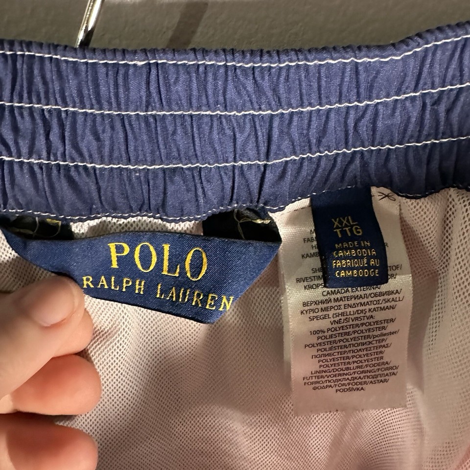 Polo Ralph Lauren Men's XXL USA Flag Print Lined Swim Trunks Bathing