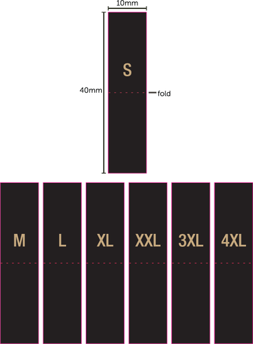 500 woven size labels sizes (S-XXL) other sizes now available on request - Picture 1 of 2