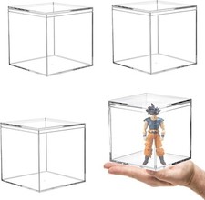 Large Acrylic Box Clear with Lid 4 Packs 4X4X4Inch Decorative Boxes Transparent