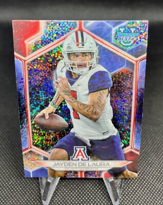 2023 Bowman University Best Football Jayden De Laura Sparkle Arizona Wildcats