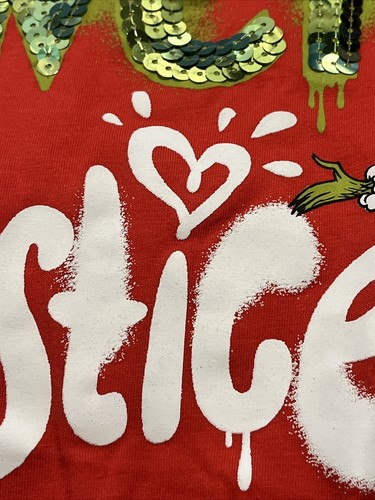 The Grinch X Justice Shirt Girls XL 16/18 Long Sleeve Sequin Christmas Holiday - Picture 8 of 12