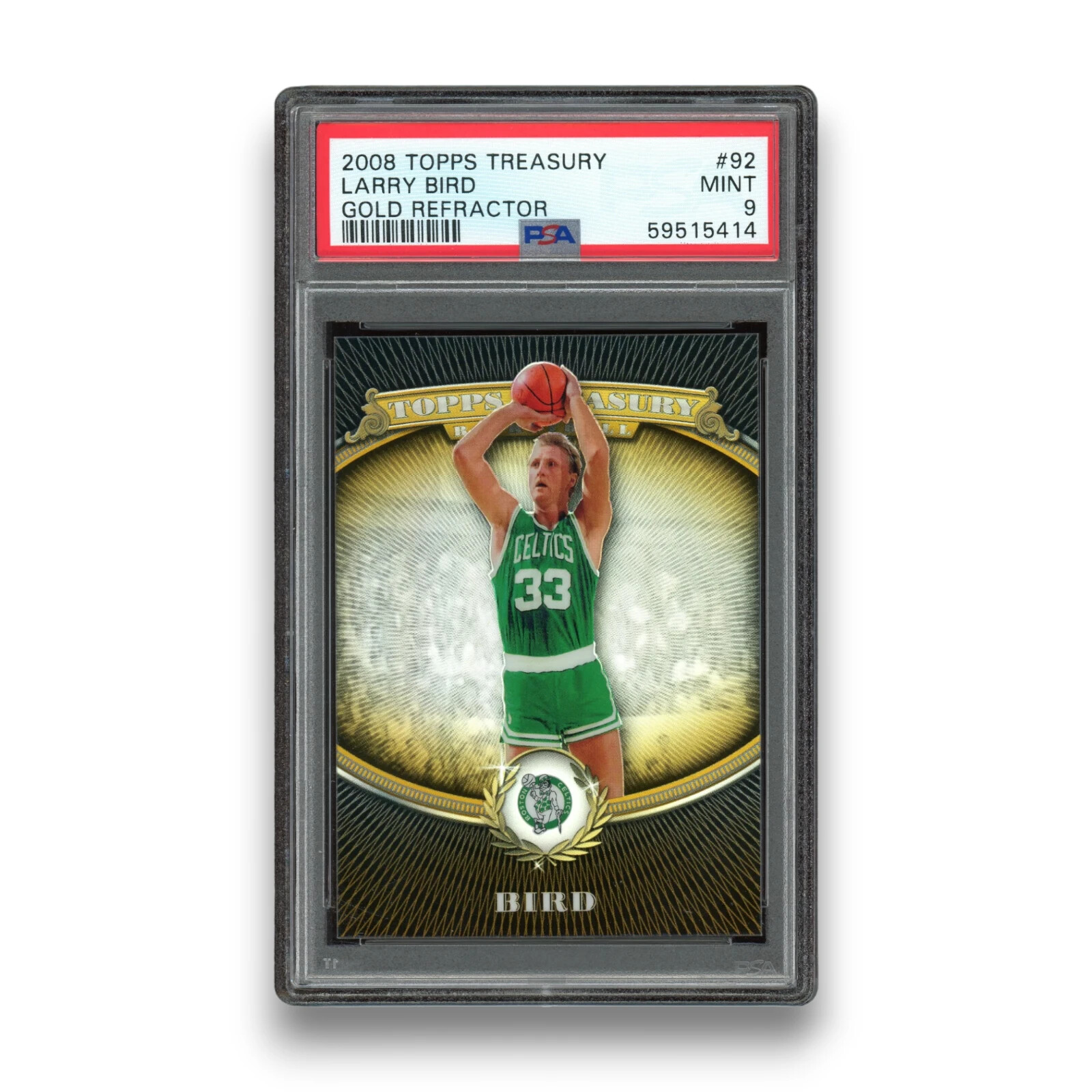 2008 Topps Treasury #92 Larry Bird GOLD Refractor /50 PSA 9 *RARE*