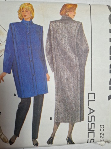 Coat Jacket Trench 20 22 24 Butterick 4044 Sewing Pattern UC FF Classic Long - Picture 4 of 9