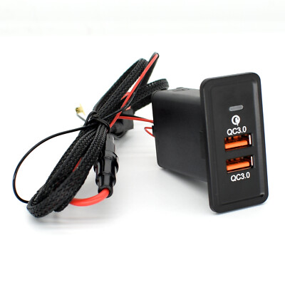 Auto Steckdoes QC3.0 2 USB Ladegerät Buchse 12V 24V Für VW Golf SEAT Ibiza.