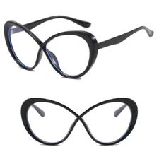 Women Large Frame Anti Blue Light Reading Glasses Clear Lens Glasses Frames New