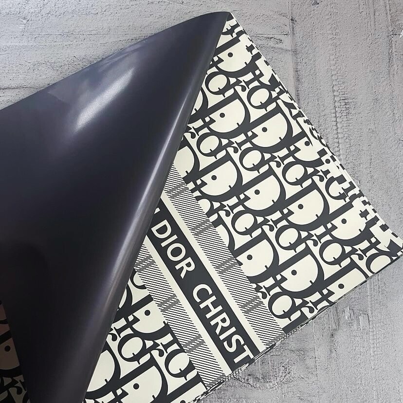 Ready To Ship / Black Flower Wrapping Paper/Double Sided Color/ Papel Coreano